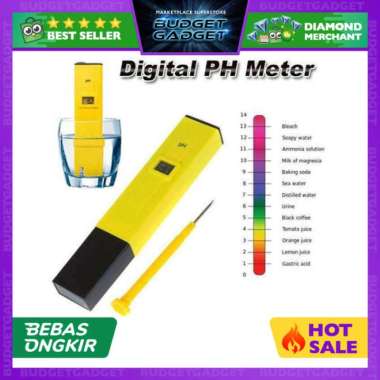 ph meter alat ukur ph air tester pen air minum / akuarium + buffer ph Multicolor