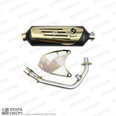 Knalpot Shijiro Standar Racing SE Gold Vespa Sprint Primavera Lx S