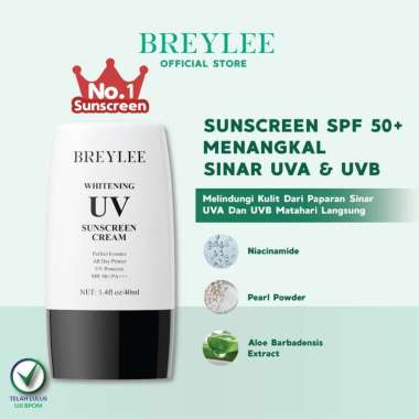 BREYLEE Blackhead Set - Pembersih Komedo & Pengecil Pori-Pori BREYLEE Whitening UV Sunscreen Cream W
