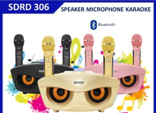 MIC KARAOKE WIRELESS SPEAKER BLUETOTH SDRD SD 306 / SD 309 DUA MIC - SD309 SD306