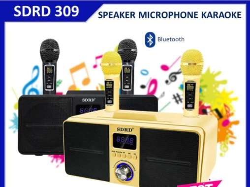MIC KARAOKE WIRELESS SPEAKER BLUETOTH SDRD SD 306 / SD 309 DUA MIC - SD309 SD309