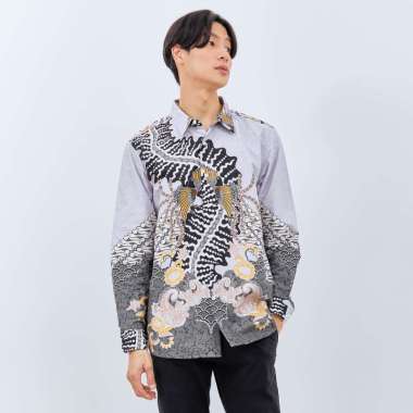 M231 Kemeja Pria Batik Panjang Abu 3069 M