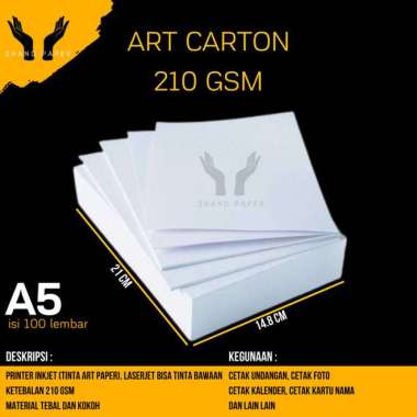 art carton 210 gsm a5 isi 100 lembar / art carton a5 210 gr Multicolor