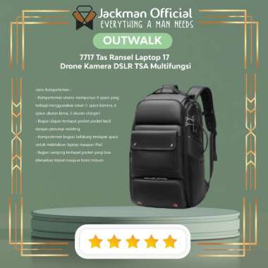 OUTWALK 7717 Tas Ransel Laptop 17 Drone Multifungsi Kamera DSLR TSA
