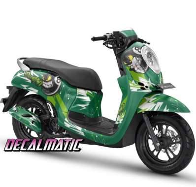 Stiker Full Body + Decal Dashboard Honda Scoopy 2012-2023 Bola 8 2020-2023 Hijau