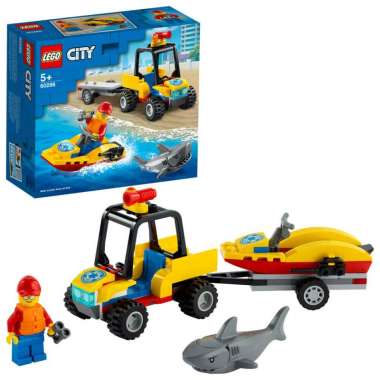 LEGO City - 60286 Beach Rescue ATV Set Building Block Kid Toy Cost Guard Lifeguard Cop Minifigure To