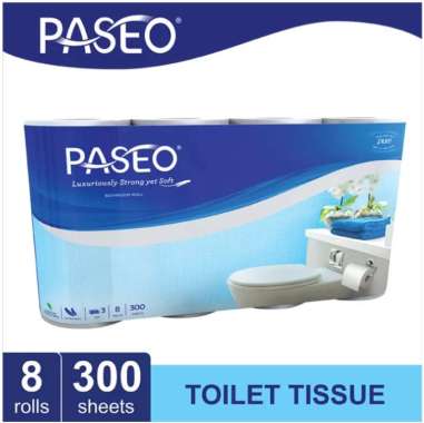 Tissue Paseo Toilet Roll 3 PLY isi 300 isi 12 Roll