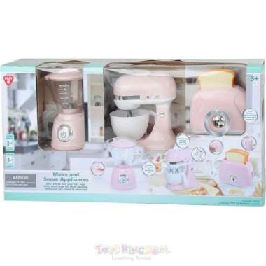 mainan blender mixer toaster anak set pink Multicolor