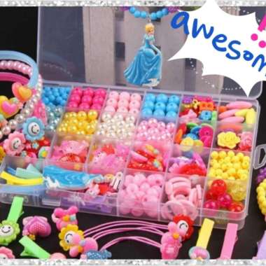 mainan edukasi anak manik manik / mainan meronce Multicolor