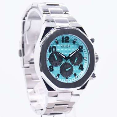 GUESS GW0489G - JAM TANGAN GUESS PRIA ANALOG STAINLESS STEEL ORIGINAL Blue Light
