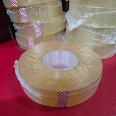 lakban bening panjang 500meter lebar 48mm merek kirin dan kira Multicolor