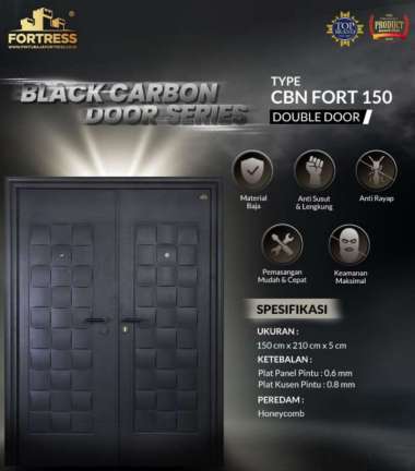 PINTU BAJA FORTRESS / PINTU RUMAH/ PINTU BAJA BLACK CARBON 150