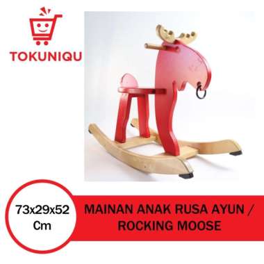 mainan kuda kudaan ayunan goyang/jungkat jungkit/rocking horse kayu Multicolor