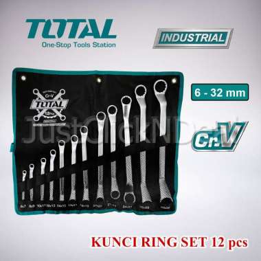 TOTAL Kunci Ring Set 12 pcs 6 - 32 mm Offset Ring Spanner