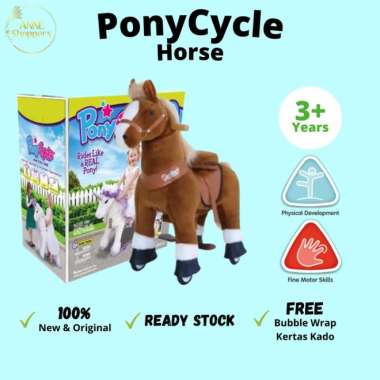 ponycycle horse - brown - mainan kuda kudaan anak Multicolor