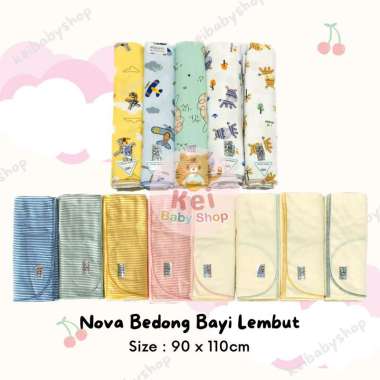 Bedong Bayi Newborn Lembut Nova - Newborn Swaddle Nova Polos Karakter Zebra Abu