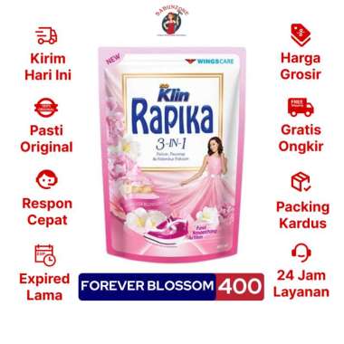 Pelicin Pewangi Pakaian So Klin Rapika Forever Blossom 400ml