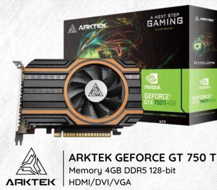 Arktek VGA Card NVIDIA GTX 750 Ti 4 GB GDDR5 128-bit HDMI/DVI/VGA