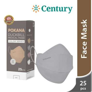 pokana duckbill 4ply earloop medical face mask adult box 25s / masker