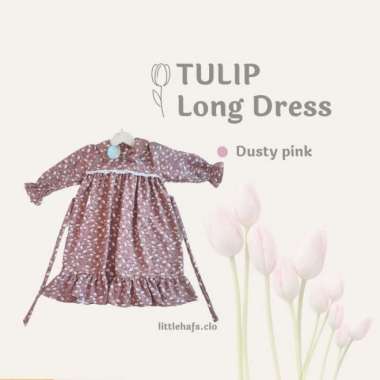 MAUZASHAKA STORE | TULIP LONG DRESS | GAMIS ANAK | BAJU MUSLIM ANAK Semua Ukuran Multicolor