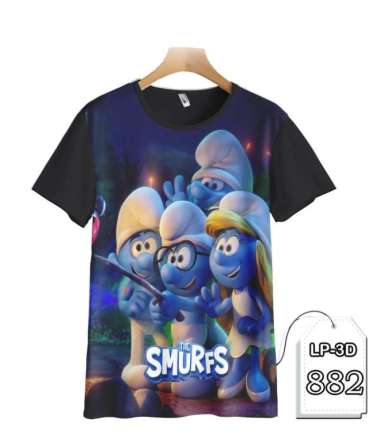 Kaos The Smurfs Kaos Kartun TV Favorit Anak #LP3D-882 L (5-6 tahun)