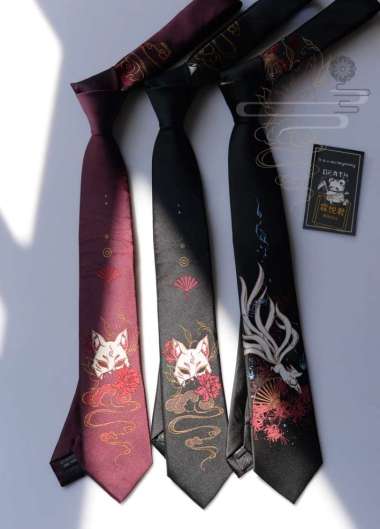 JAPANESE ANIME FOX TIE - DASI MANUAL dasi korea dasi anime dasi cosplay BREWYN GIFT BOX