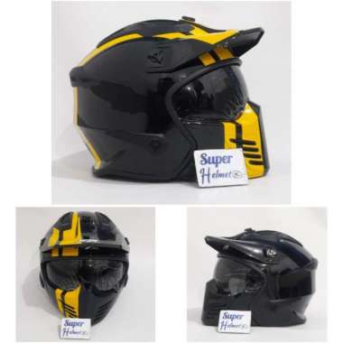 Helm JPX MX 726R Motif (ongkir 2kg) XXL MX04 bk gls ylw