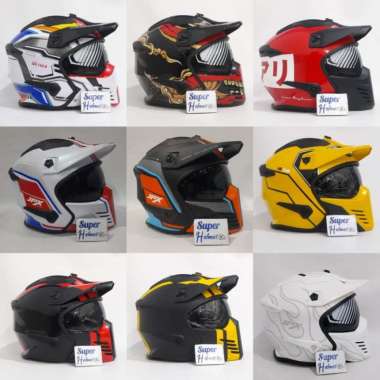 Helm JPX MX 726R Motif (ongkir 2kg) XXL MX08 nomaden wh