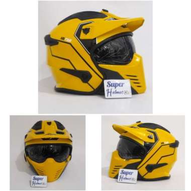 Helm JPX MX 726R Motif (ongkir 2kg) XXL MX02 ylw glosy