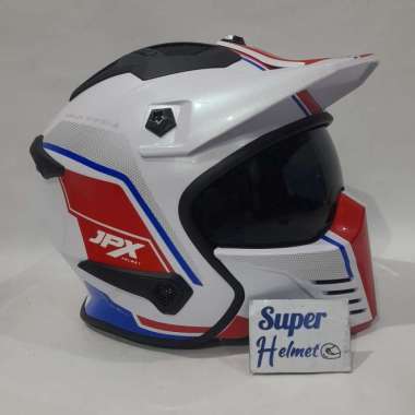 Helm JPX MX 726R Motif (ongkir 2kg) XXL MX01 wht/red