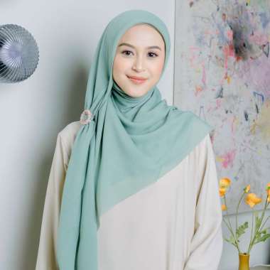Lozy Hijab - Mima Syari Lasercut (Hijab Segiempat Syari Lasercut) Green Pastel