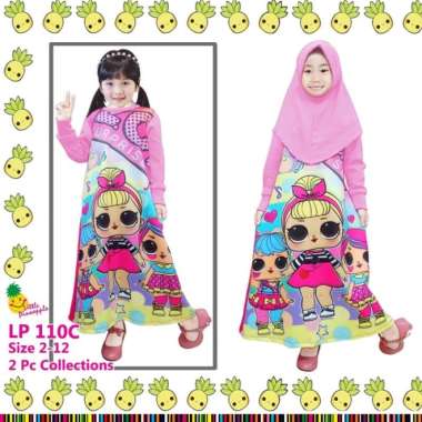 lp 1 c stelan muslim gamis anak scuba usia 3~8 th Multicolor