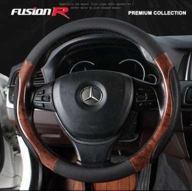 CIVIC HATCHBACK Cover Sarung Stir Setir Mobil WOODEN KAYU FUSION R Abu-abu