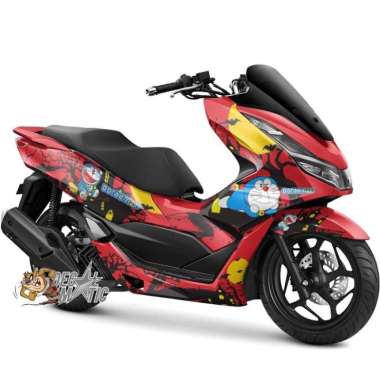 Stiker Decal Full Body Motor Honda PCX 150 PCX160 Doraemon Terbang PCX 160 Merah