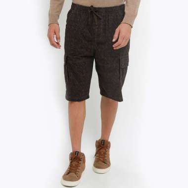 RBJ Celana Pendek Karet Cargo Printing Coklat Pria M Coklat