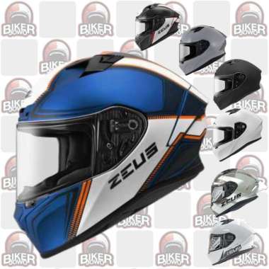 Zeus ZS826 Helm Fullface Flat Visor Audi Grey