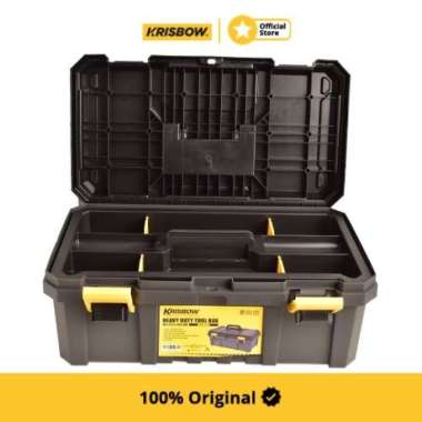 Krisbow Kotak Plastik Tool Box 48 X 27.5 X 20.5 Cm - Blk/Ylw