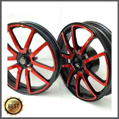 Velg Racing Tapak Lebar Chemco Evo Vario 125 / 150 Black/Red Multicolor