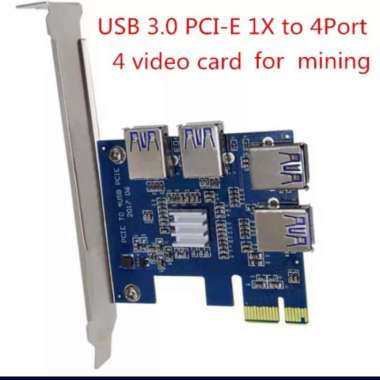 Riser Card External 1X- 16X Btc Eth Miner Mining Pci-E 1 Usb3.0 Slots Multicolor