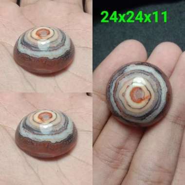 Akik Natural Batu Motif Gambar Mata Dewa Puser Bumi BawahYinYang Antik