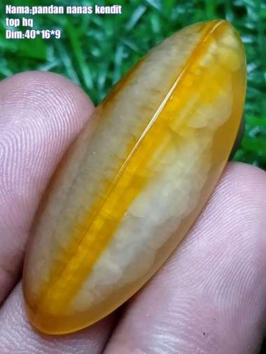 Akik Natural Batu Pandan Kapas Semu Nanas Sutra Merah Lumut OliAntik51