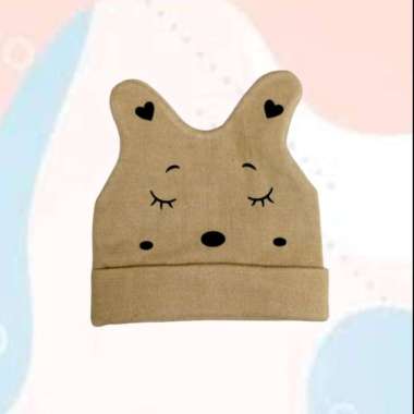 Nikky's Lie Topi Bayi Rajut Sleeping Cat / Topi Bayi Cokelat