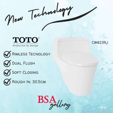 KLOSET DUDUK MONOBLOK TOTO RIMLESS CW823RJ ORI DUAL FLUSH SOFT CLOSING