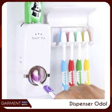Dispenser Odol Pasta Sikat Gigi Toothpaste Dispenser Touch Me dan Brust Holder Set PACKING BUBBLE