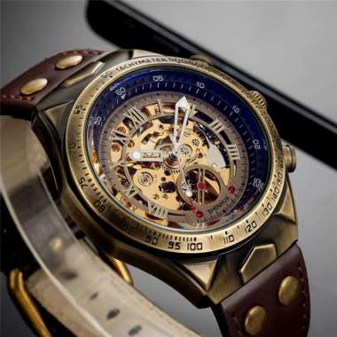 Jam automatic original FNGEEN Strap Kulit Leather Premium mekanik ori