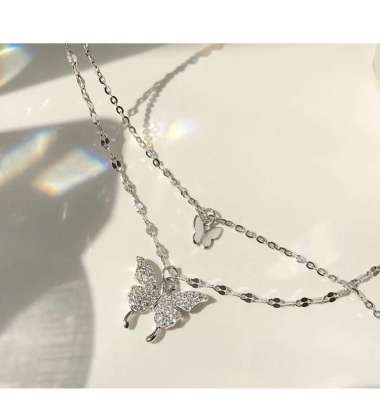 Kalung Wanita Rantai Kalvikula / Kalung silver 92 perak Simple Korea V4