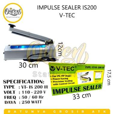 1 PCS IMPULSE SEALER IS200 V-TEC ALAT PRESS PEREKAT PLASTIK