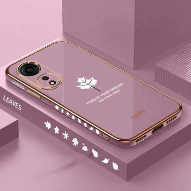 Softcase Maple Terbaru OPPO A58 4G Casing Mewah Elektro Plating Bonus tali Strap OPPO A58 4G BIRU