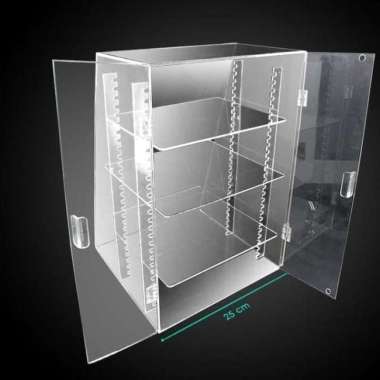 Akrilik display kue acrylic rak cake / akrilic rak sekat roti + Pintu