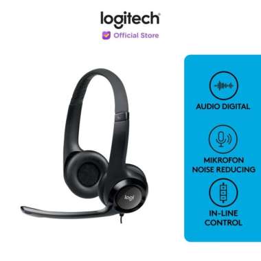 Headset Logitech H390 USB Headset Hitam
